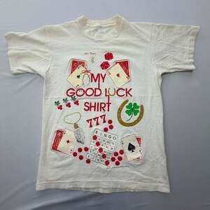 Vintage 1989 Robert Walton 'My Good Luck Shirt' Las Vegas Casino Gambling Graphi